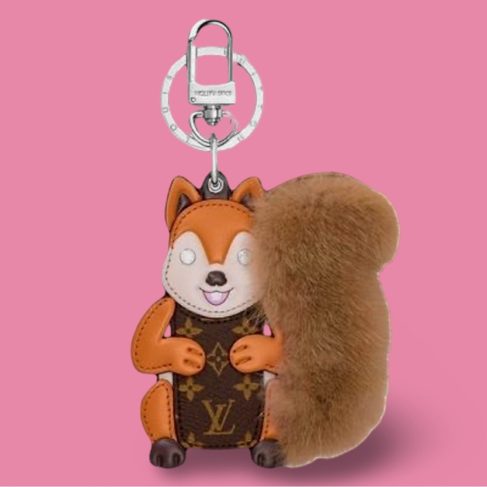 Louis Vuitton Squirrel Mink Monogram Bag Charm - Picture 1 of 11